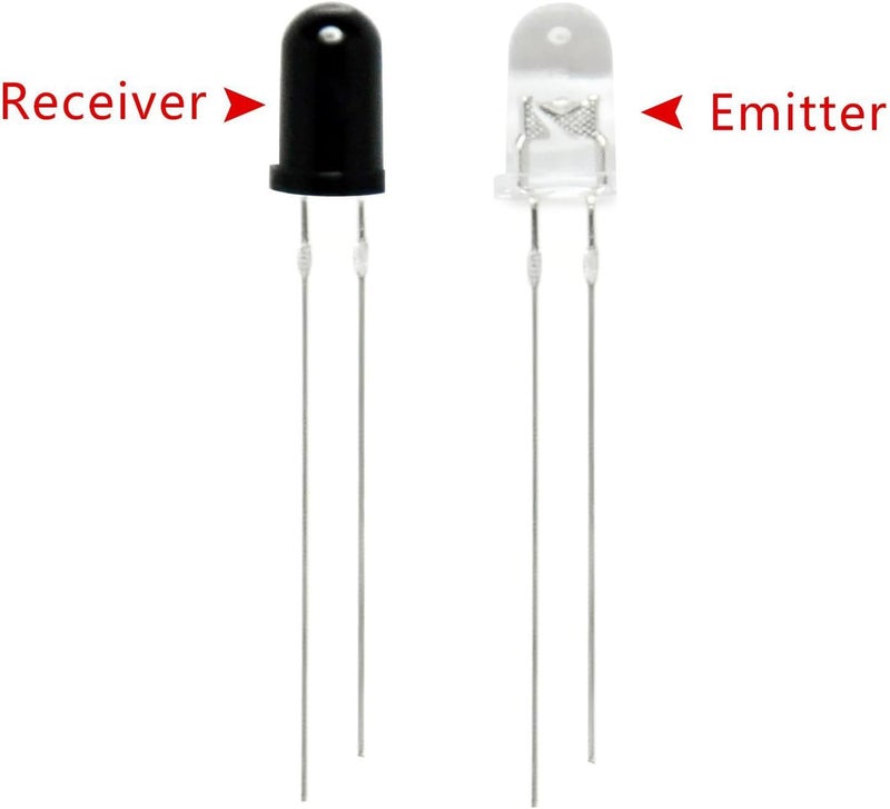 hiBCTR 5mm 940nm LEDs Infrared Emitter and IR Receiver Diode for Arduino (Pack of 20pcs) EK8443 - Image 3